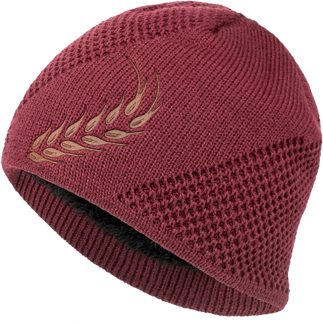 Velvet Embroidered Wheat Ears Outdoor Jacquard Knitted Warm Beanie