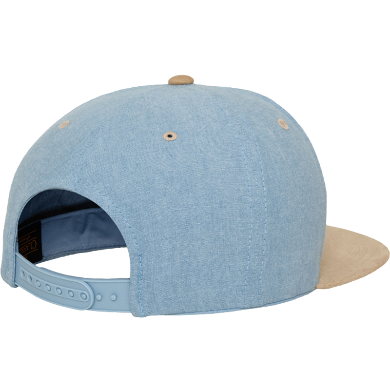 Chambray-Suede Snapback Cap