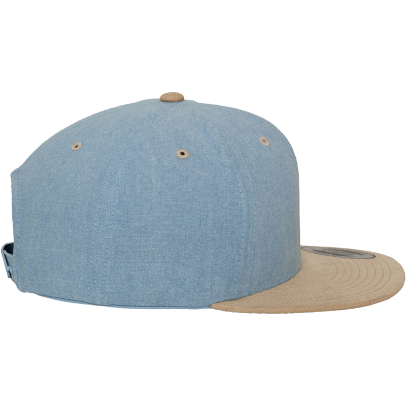 Chambray-Suede Snapback Cap
