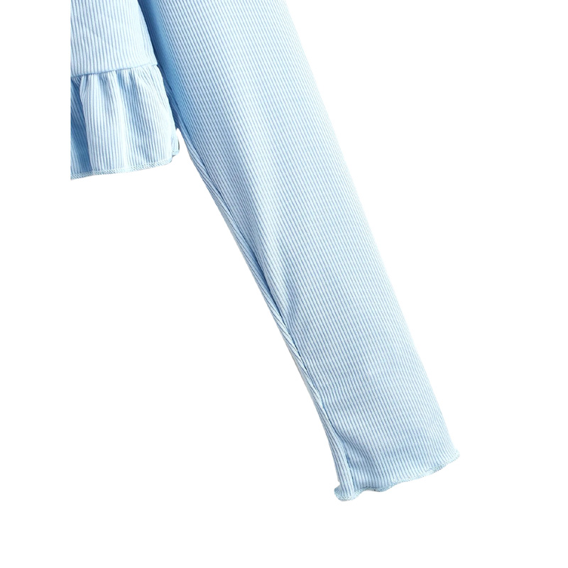 Frill Hem Tie Front Crop Top